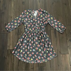 Lush Charcoal Floral Faux Wrap Dress M NWT